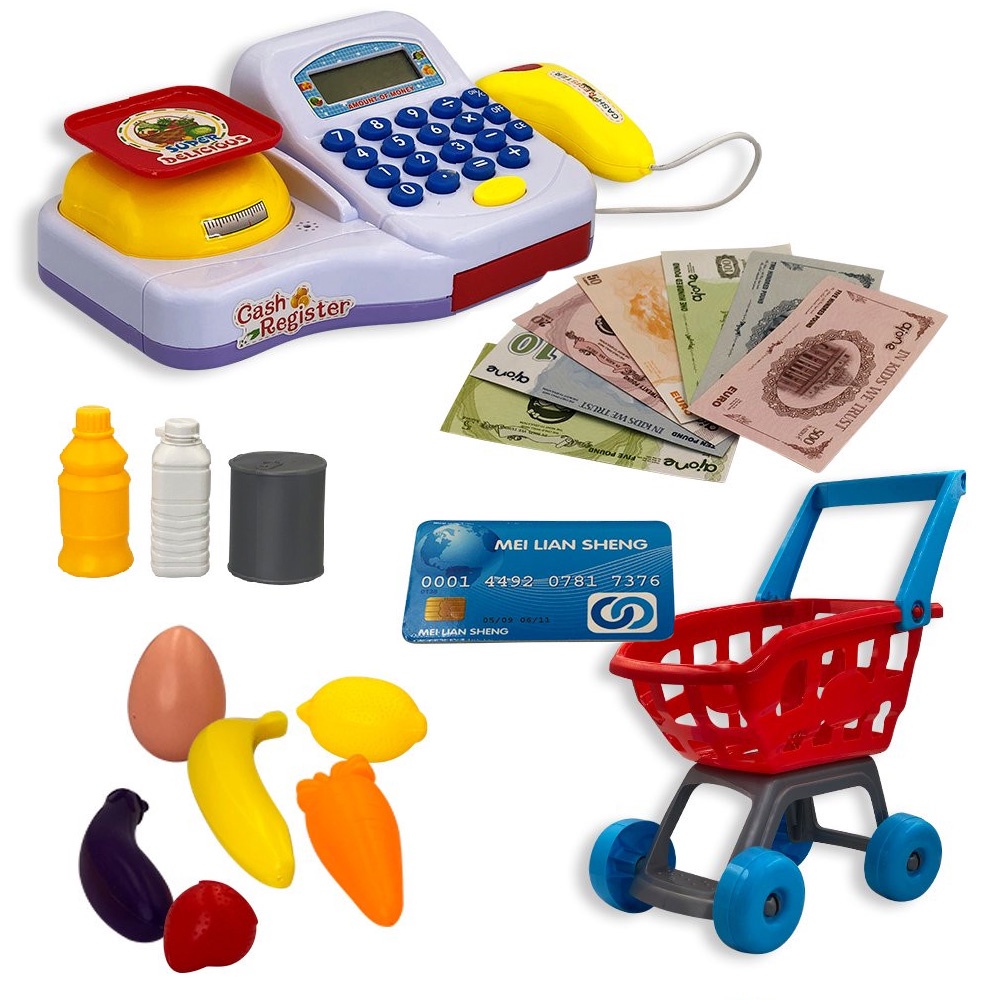 Esquirla Conjunto de jogo de carrinho, carrinho de compras infantil, jogo  de simulação, supermercado, carrinho de mão, carrinhos de supermercado,  brinquedo, Vermelho