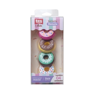 Borracha Escolar DONUT estojo 4 und TRIS HOLIC