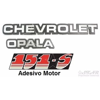 Emblemas Chevrolet Opala + Motor 151-s - Opala 1985 À 1987