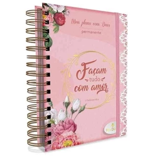 Meu Plano Com Deus Façam tudo com Amor | Planner Devocional Capa Dura em Oferta na Shopee