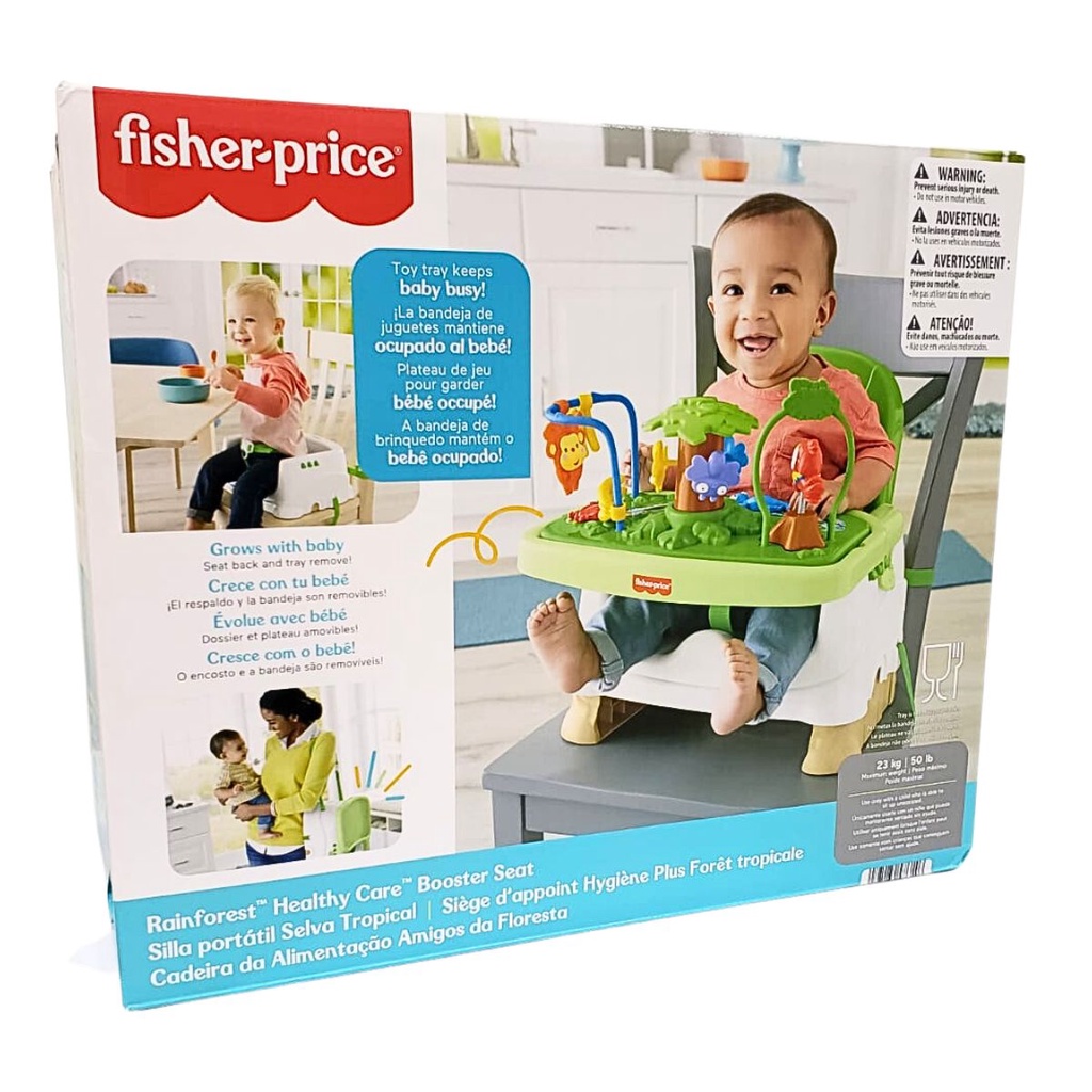 Cadeirinha De Alimentação Para Bebê Portátil Fisher Price Healthy Care  Deluxe Cadeira Refeição Assento de Elevação Infantil