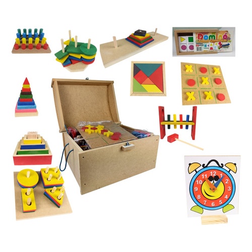 Jogos 5 em 1 Jogos Clássicos Tradicionais Brinquedo Educativo de Madeira  Brinquedos de Madeira Bambalalão Brinquedos Educativos