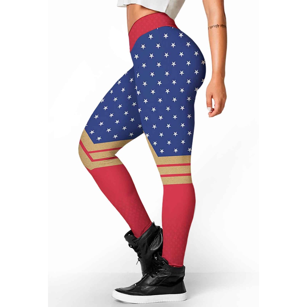 Legging estampada mulher estilo maravilha uniforme fitness