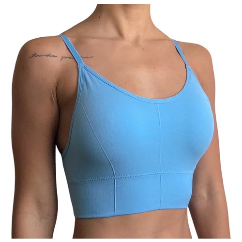 Comprar Top Venari Azul Fly Decotado - Roupas de Academia Feminina