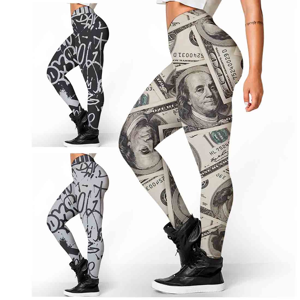 Kit 3 legging estampa dólar dinheiro funk hiphop mandrake
