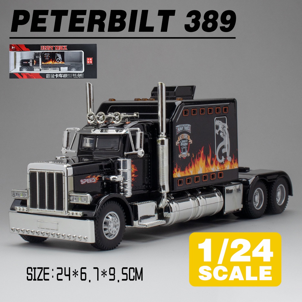 KLT 1 : 24 Peterbilt 389 Metal Alloy Toys Car Modelo De Carro De