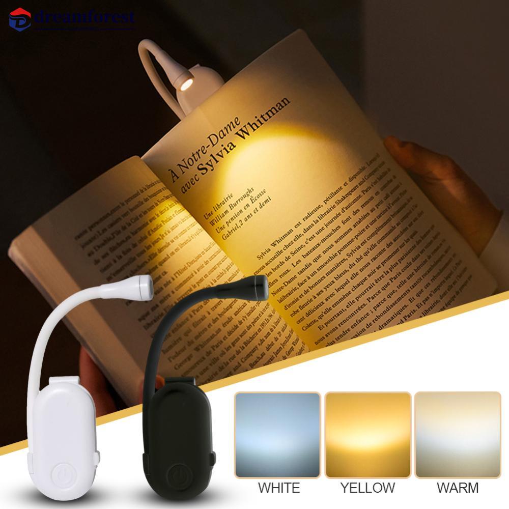 DREAMFOREST USB Charging Mini LED Eye Protection Book Luz Nocturna Com Clip-On Ajustável Lâmpada De Mesa De Estudo Recarregável Para Viagens Q1V9