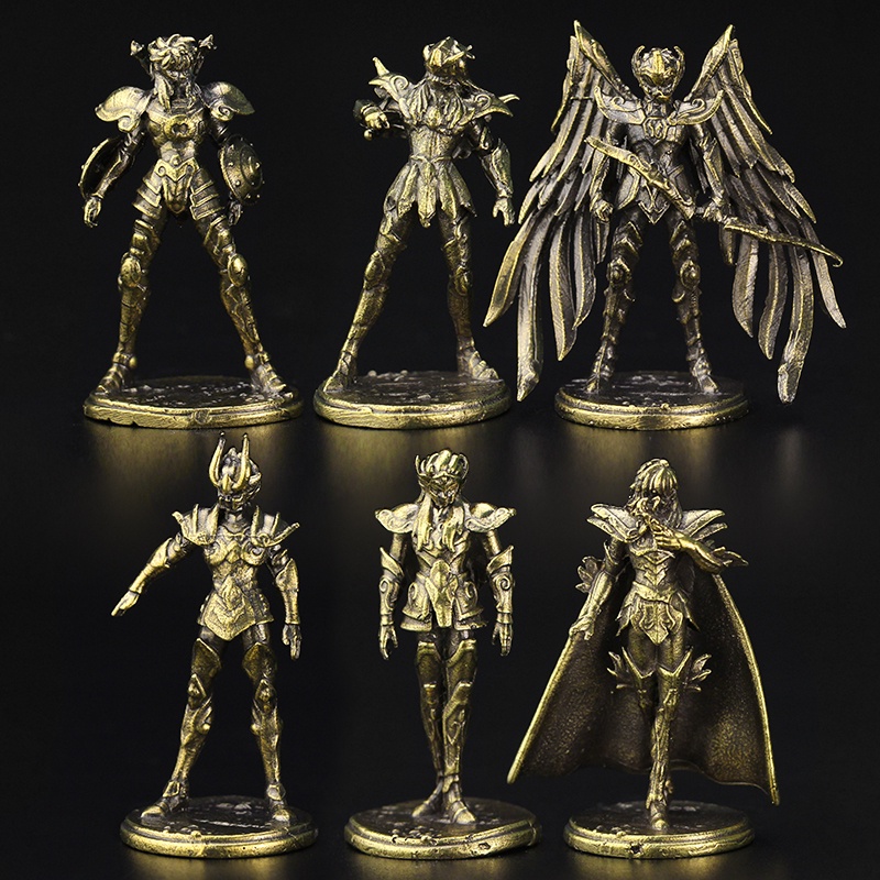 Latão metálico Saint Seiya Ouro feito à mão 12 Palace Fighting Soldier Modelo de Soldado de Luta de Mesa Jogo de Xadrez