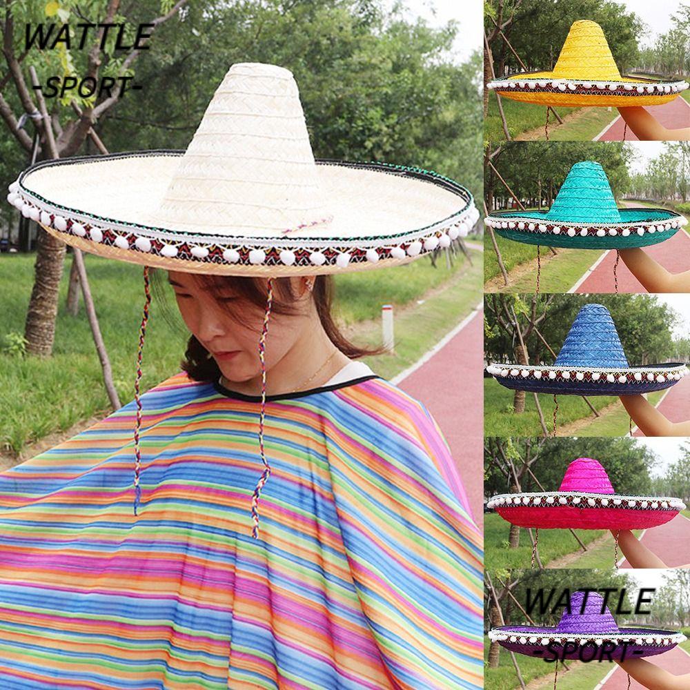 WATTLE Chapéu Pompom Mexicano 2023 Decorações De Festa Halloween Estilo Havaiano Cosplay Hat