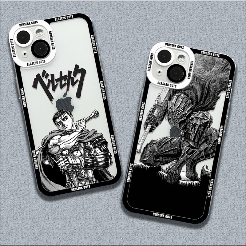 HOT Berserk Guts Anime Estojo Transparente Macio Para iPhone 15 14 Pro Max 13 12 11 XR X XS Capa