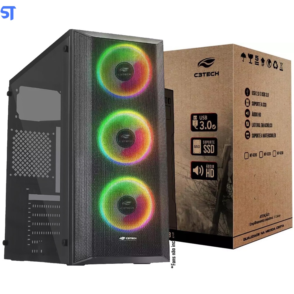Gabinete Gamer MT-G220BK S/Fonte C3Tech