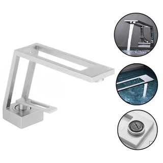 Torneira Misturador Monocomando De Banheiro Quadrada Bica Alta Moderna Luxo Cromado Ca8206c Luuk Young
