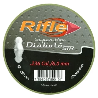 Chumbinho/Espingarda 6mm 200un Rifle STR Diabolô Super Box