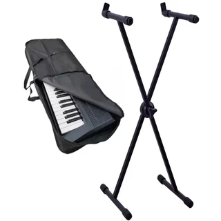 Kit Suporte Teclado Musical X Preto + Capa Teclado Simples em Oferta na Shopee