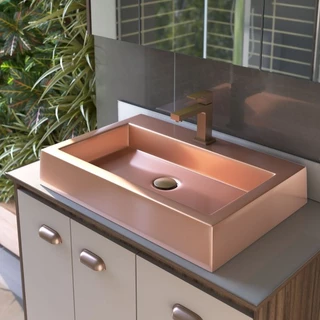 Cuba / Pia de Apoio Para Banheiro Toleato - Athenas Rose Gold