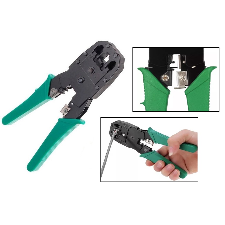 ALICATE DE CRIMPAR PLUGUES RJ45 E RJ11 E DESENCAPAR FIOS