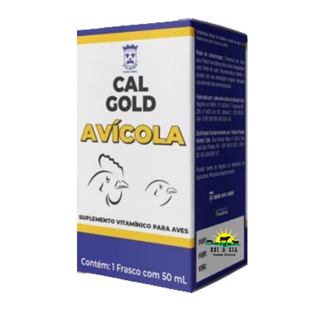 Cal Gold Avicola 50ML Suplemento Vitamina K para Aves | Shopee Brasil