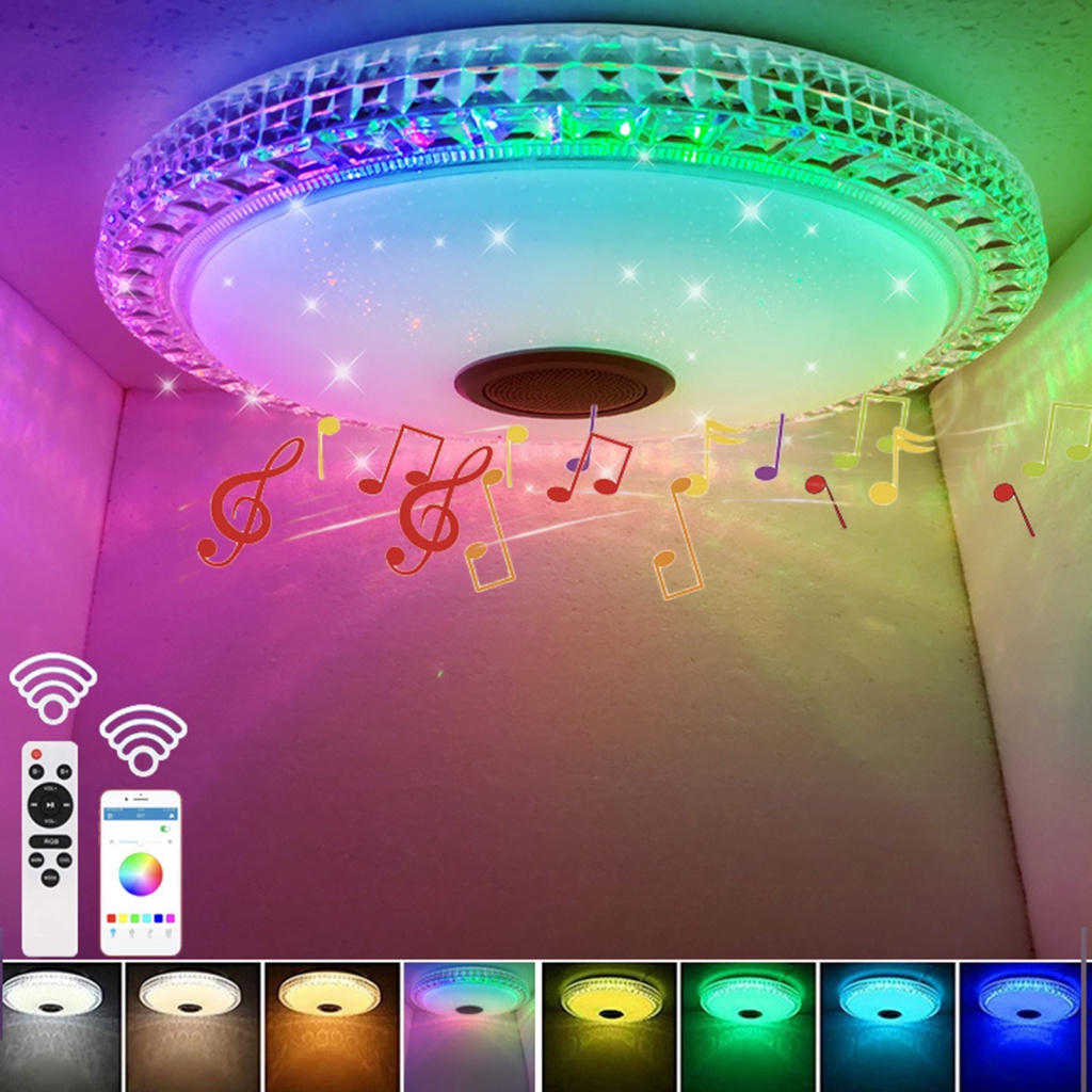 Smart Ceiling Lamp Rgb Led Light with Remote Control Dimmable and Color ...