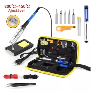 Kit Ferro Solda + Tubete Estanho Com Resina E Sugador Solda