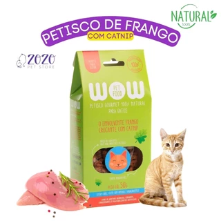 Petisco Para Gatos 100% Natural Sabor Peito de Frango com Catnip 30g Wow Pet Food