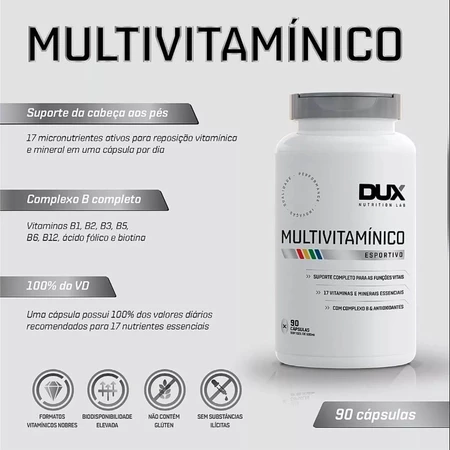 Multivitamínico Dux Nutrition Esportivo 90 Cápsulas