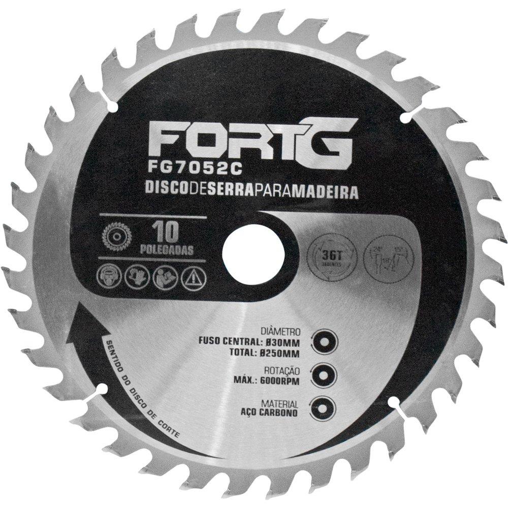 Disco de Serra para Madeira em Aço Carbono 10 Pol. 250x30mm 