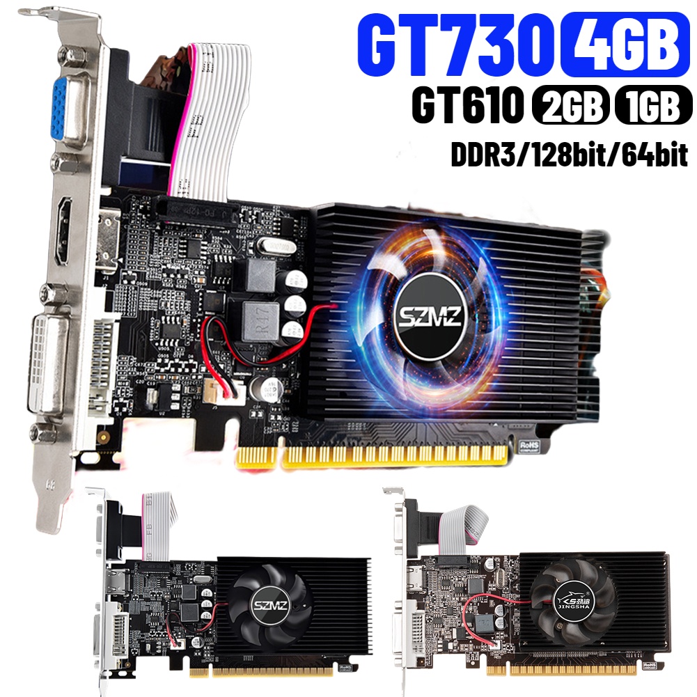 Placa de Video Afox GeForce GT 730 4GB DDR3 128-BIT AF730-4096D3L6