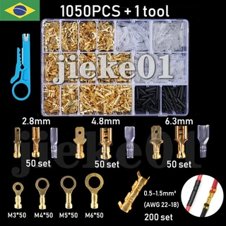 Conector Plug Terminais 1051pçs 2.8/4.8/6.3mm Macho fêmea Terminais de crimpagem