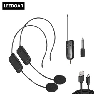 Conjunto De Microfones Sem Fio UHF 2.4G Montado Na Cabeça Transmissor Com Receptor Para Amplificador Guia Turístico De Ensino De Alto-Falantes De Voz