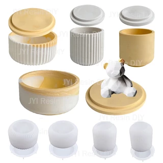 Caixa De Armazenamento JYI Molde De Resina Epóxi Para Bricolagem Copo Organizador Cilíndrico De Cristal Moldes De Silicone Artesanato Artesanal Fazendo
