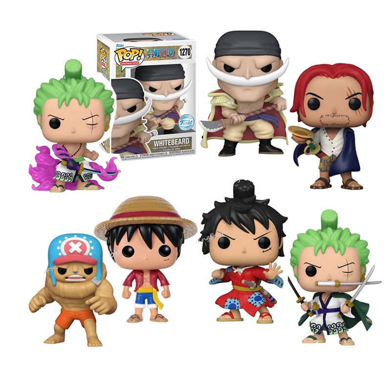 Novos Figuras Funko Pop One Piece Luffy Zoro Trafalgar Law Brook Chopper Shanks Ação Figura Doll Collection Brinquedos