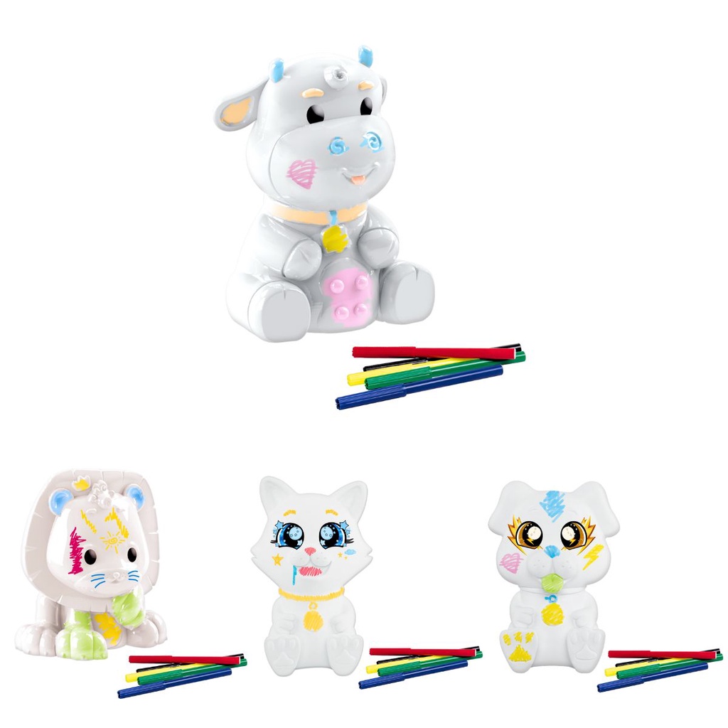 Boneco de Brinquedo Infantil Original Joy Dupla Cachorro E Gato Para Pintura  Samba Toys - Koisas & Koisinhas