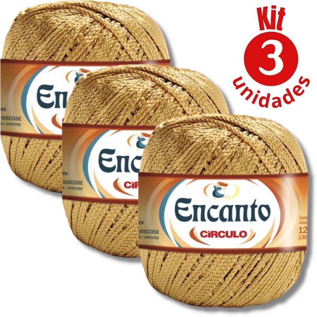 Kit 3 Fio Linha Encanto Dourado / Ouro Círculo - 7577
