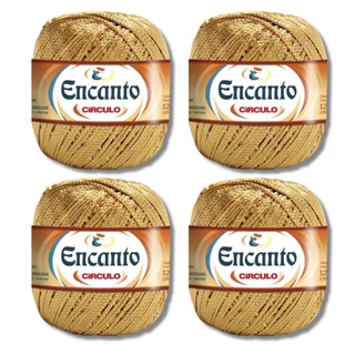 Kit 4 Fio Linha Encanto Dourada Ouro Círculo - 7577 - Crochê