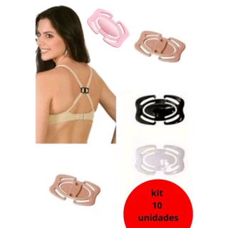 kit 10 Clips de Sutiã Esconde Alças e Realça Seios Unificador Clipe Plug Unificador de Alças