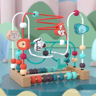 Montessori Brinquedos Do Bebê De Madeira Roller Coaster Bead Maze Criança Early Learning Educacional Puzzle Math Toy para Crianças 1 2 3 Anos TYKV