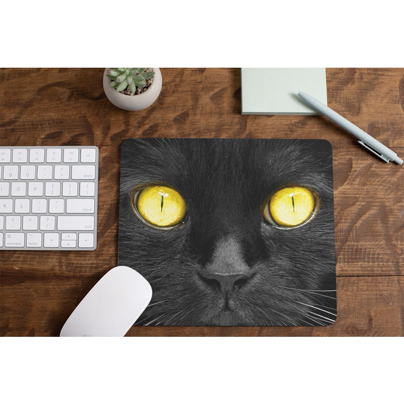Mouse pad extra grande para jogos, gato preto fofo 132328 tapete grande  para jogos
