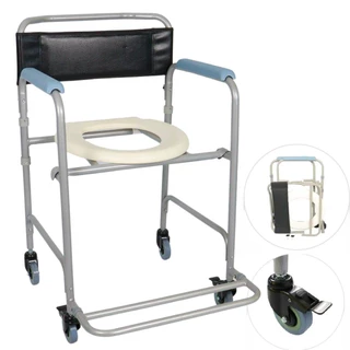 Cadeira Para Banho Dobravel Higienica Rodas Geriatrica Idoso