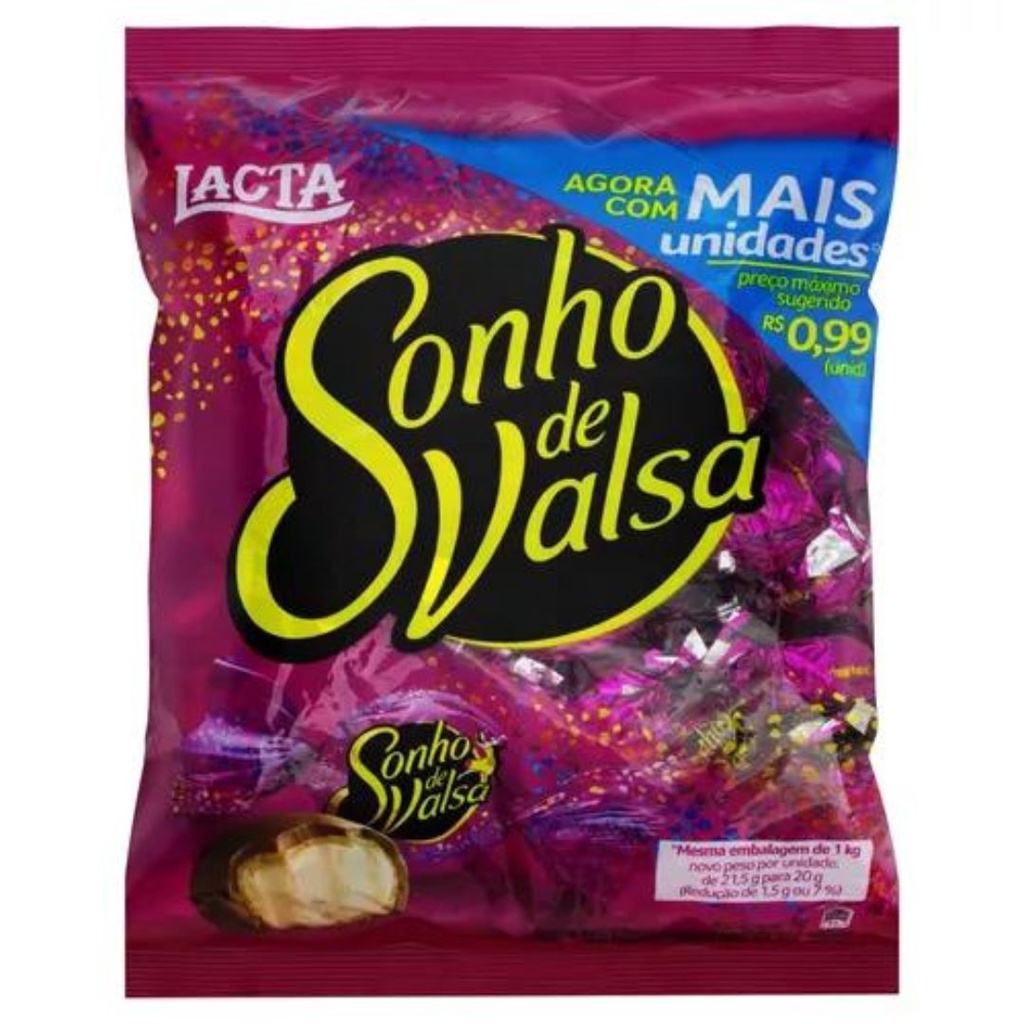 Pacote Chocolate Sonho De Valsa 1Kg Bom Bom | Shopee Brasil