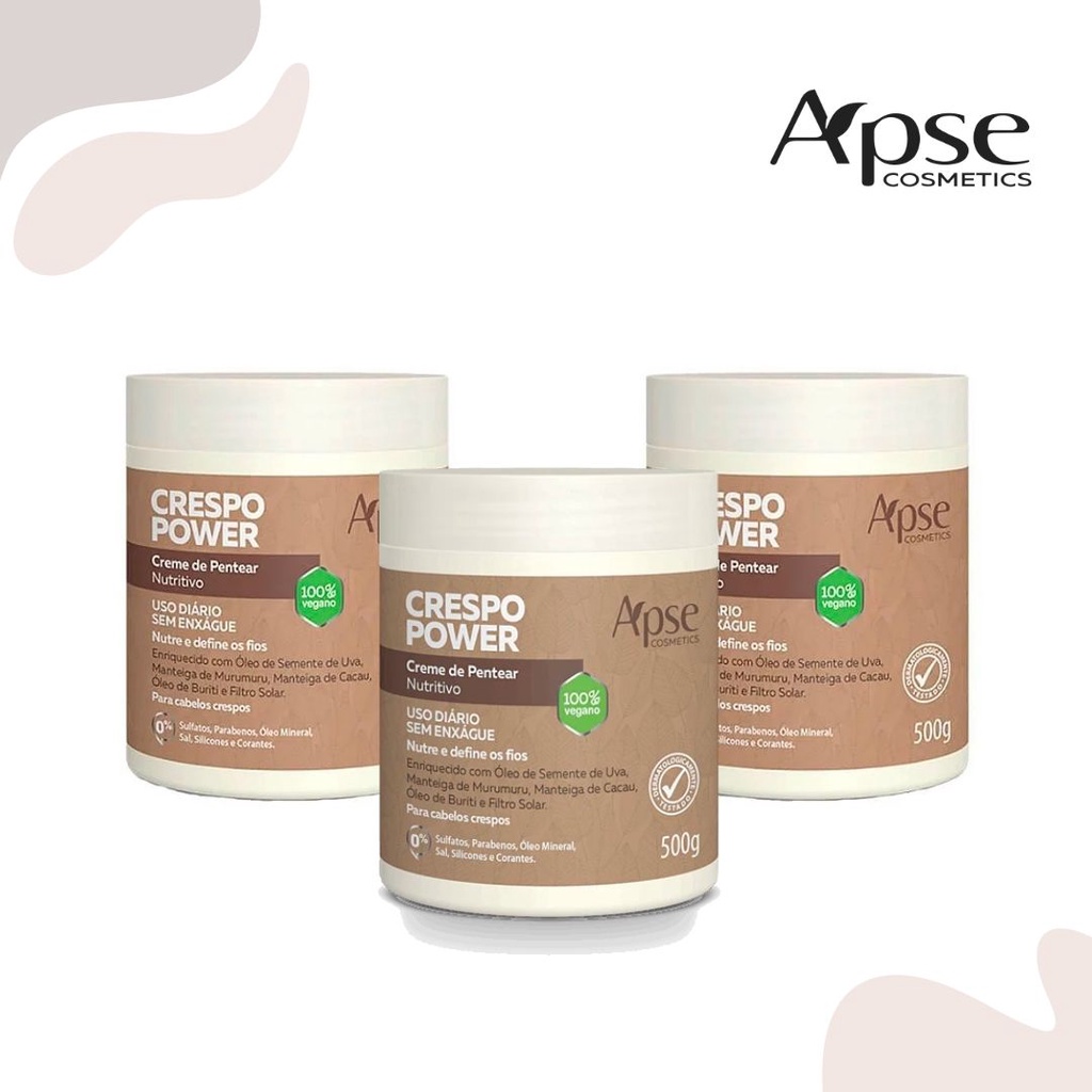 Kit com 3 Cremes de Pentear Crespo Power - Ação Condicionante