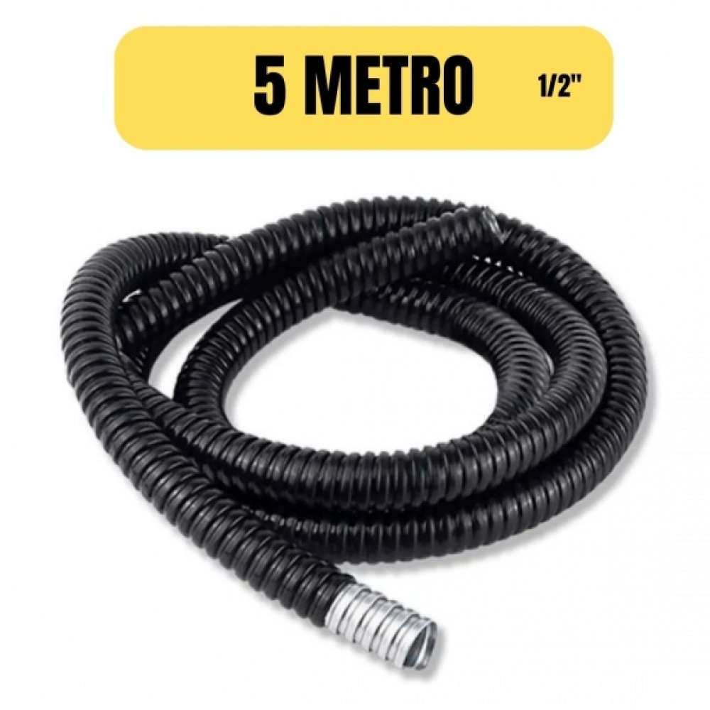 SEALTUBO METÁLICO FLEXIVEL EMBORRACHADO 1/2 PRETO 5 METRO
