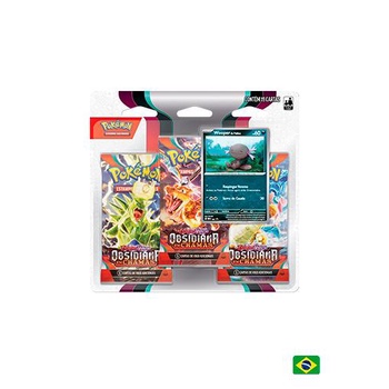 Blister Pokémon Triplo - Obsidiana Em Chamas - Wooper de Paldea