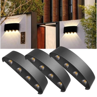 Kit 3 Arandela de Parede LED Meia Lua Luminárias de 8w 8 Fachos de Luz Area Interna Branco Quente
