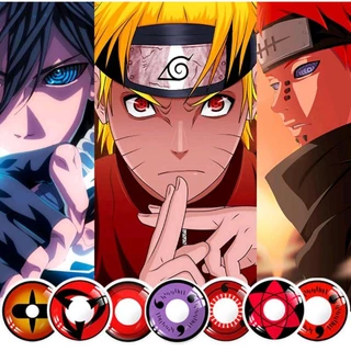 1 Par de Lente Contato Naruto Shippuden / Saske / Obito / Madara / Kakashi / Naruto Sasuke Sharingan Cosplay Halloween /Fantasias / Kaguya Otsutsuki