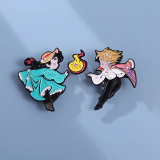 Desenhos Animados Howls Castelo Em Movimento Alfinetes De Esmalte Broches Espantalho Príncipe Broche Miyazaki Hayao Anime Alfinete Lapela Crachás Jóias Presente Para Amigos