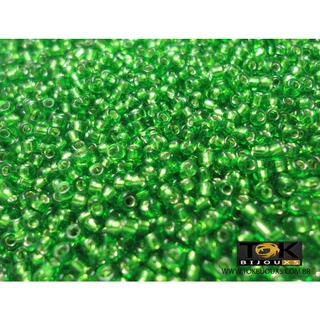 Missanguinha Miçanga 10/0 2mm / 3mm - Verde Bandeira Transparente - (35000 Peças) 500g