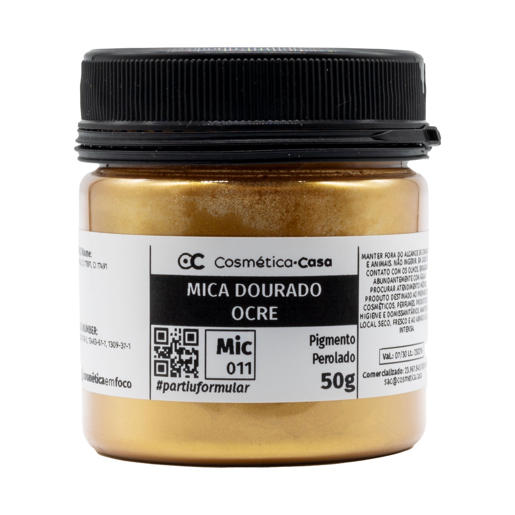 Mica Ouro Ocre (Dourado Ocre / Ouro Envelhecido / Royal Gold) - Pigmento Perolado Mineral para saboaria artesanato cosmético