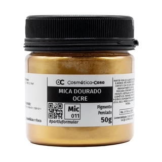 Mica Ouro Ocre (Dourado Ocre / Ouro Envelhecido / Royal Gold) - Pigmento Perolado Mineral para saboaria artesanato cosmético