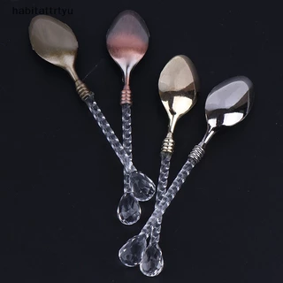 Habittrtyu 3 * Crystal Handle Pequena Colher De Café Chá De Açúcar Talheres De Sobremesa De Cozinha Pt