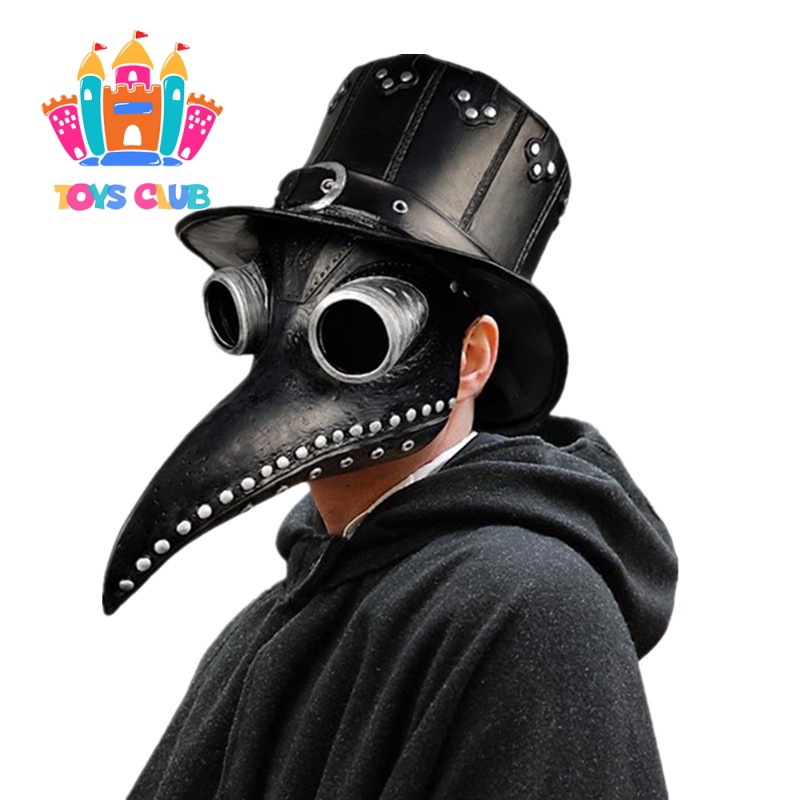 Engraçado Látex Steampunk Praga Médico Pássaro Máscara Cosplay Nariz Longo Halloween Masquerade Traje Props